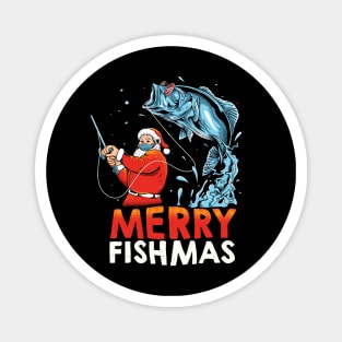 Merry Fishmas – XMAS Santa Christmas gift Magnet